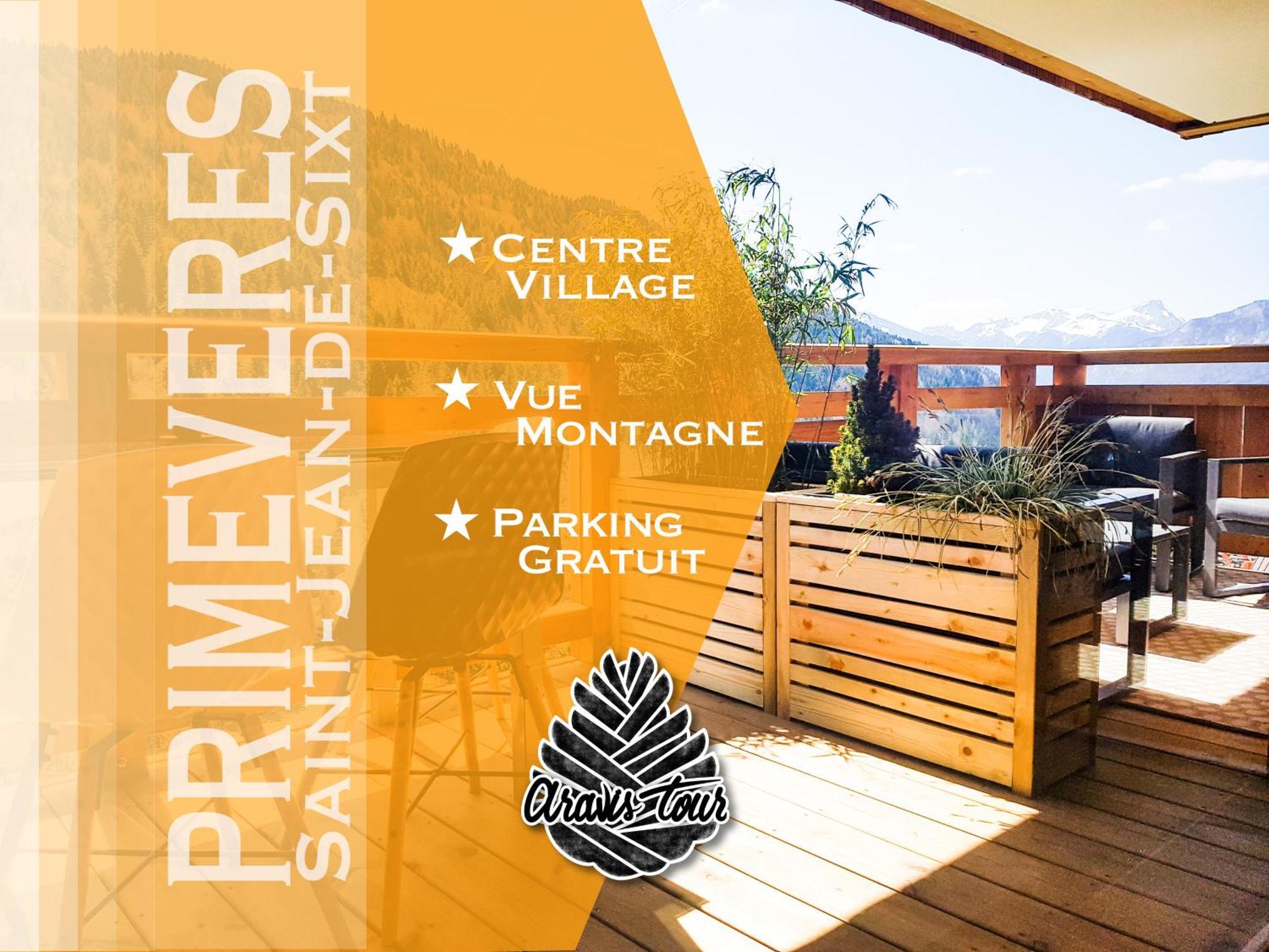 Appt Primeveres - Centre Village, Vue Montagne - Aravistour Saint-Jean-de-Sixt Exterior foto